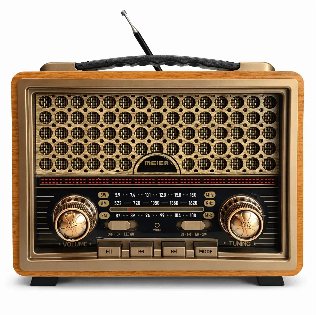 MEIER Přenosný retro Bluetooth reproduktor s rádiem Meier M-2013BT (FM / AM / SW)