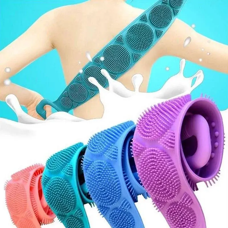 Zaparkorun Silikonový kartáč na mytí zad - růžový