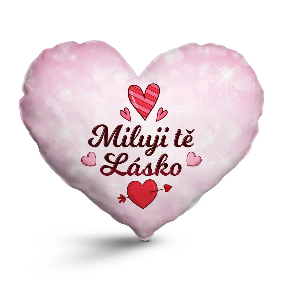 Sablio 3D polštář ve tvaru srdce: Miluji tě lásko