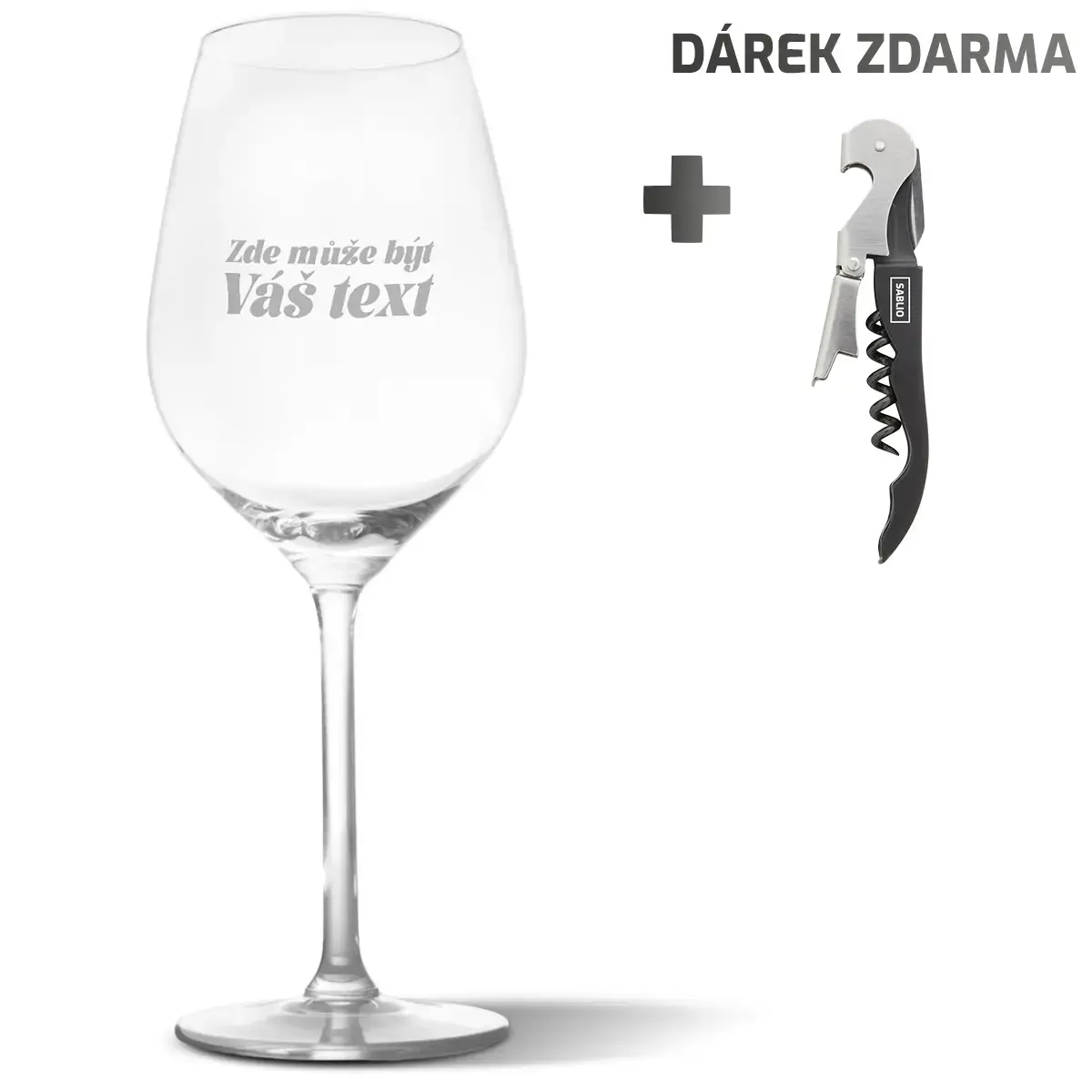 Sklenice na víno s vlastním nápisem