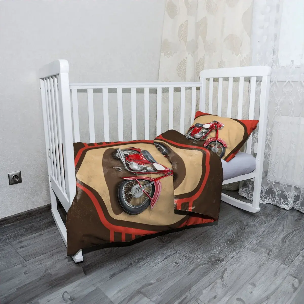 Mikroplyšové dětské povlečení do postýlky Jawa panelka Vintage
