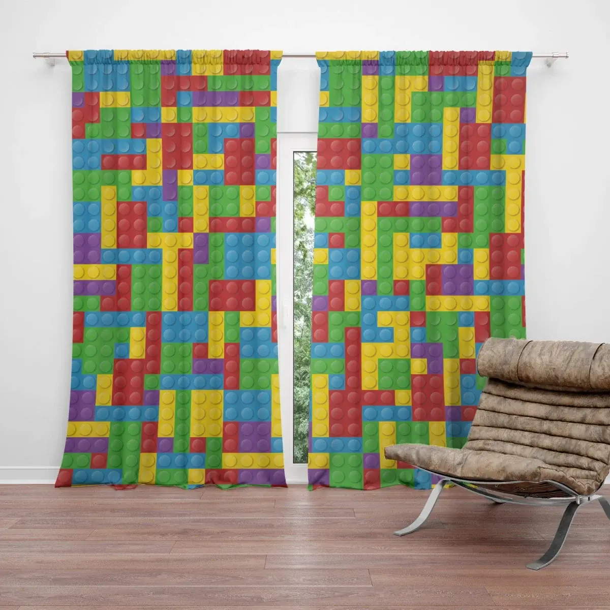 Závěs Barevná stavebnice: 2ks 140x250cm
