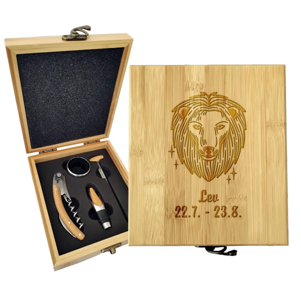 Dárková sada na víno Lev: 147×168×49 mm