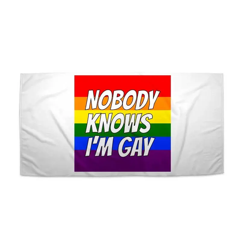 Ručník Nobody knows I'am gay -