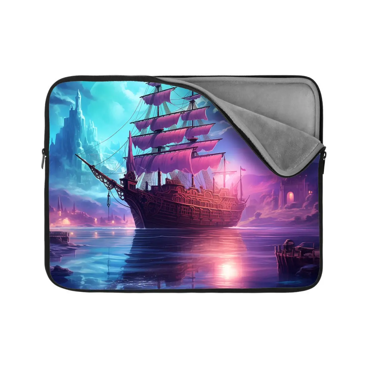 Obal na notebook Magická plachetnice pod měsícem - 15,6"