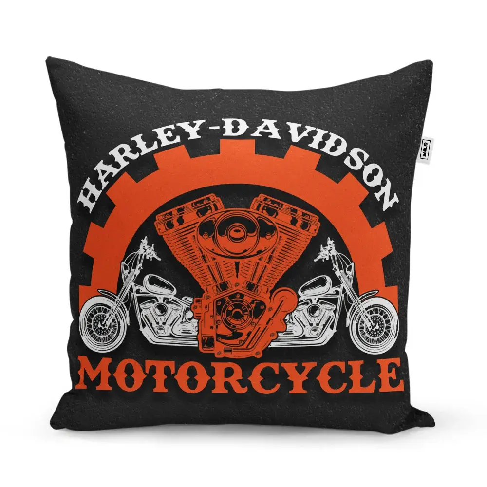Polštář Harley-Davidson motor Černé pozadí - 50x50 cm