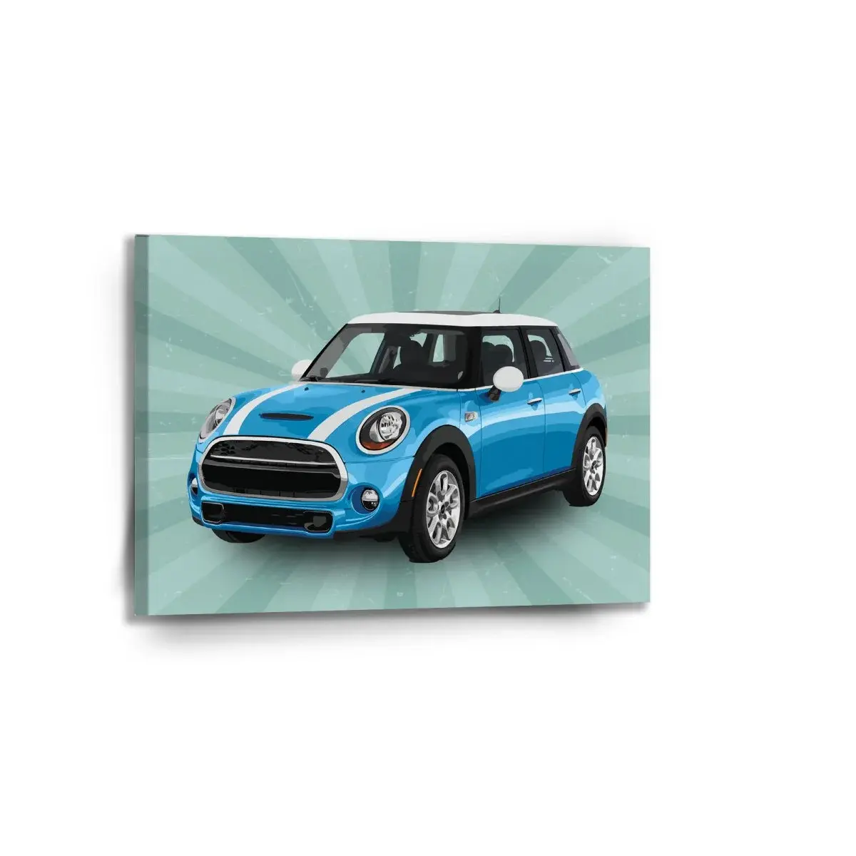 Obraz Mini sedan Zelené pozadí - 90x60 cm