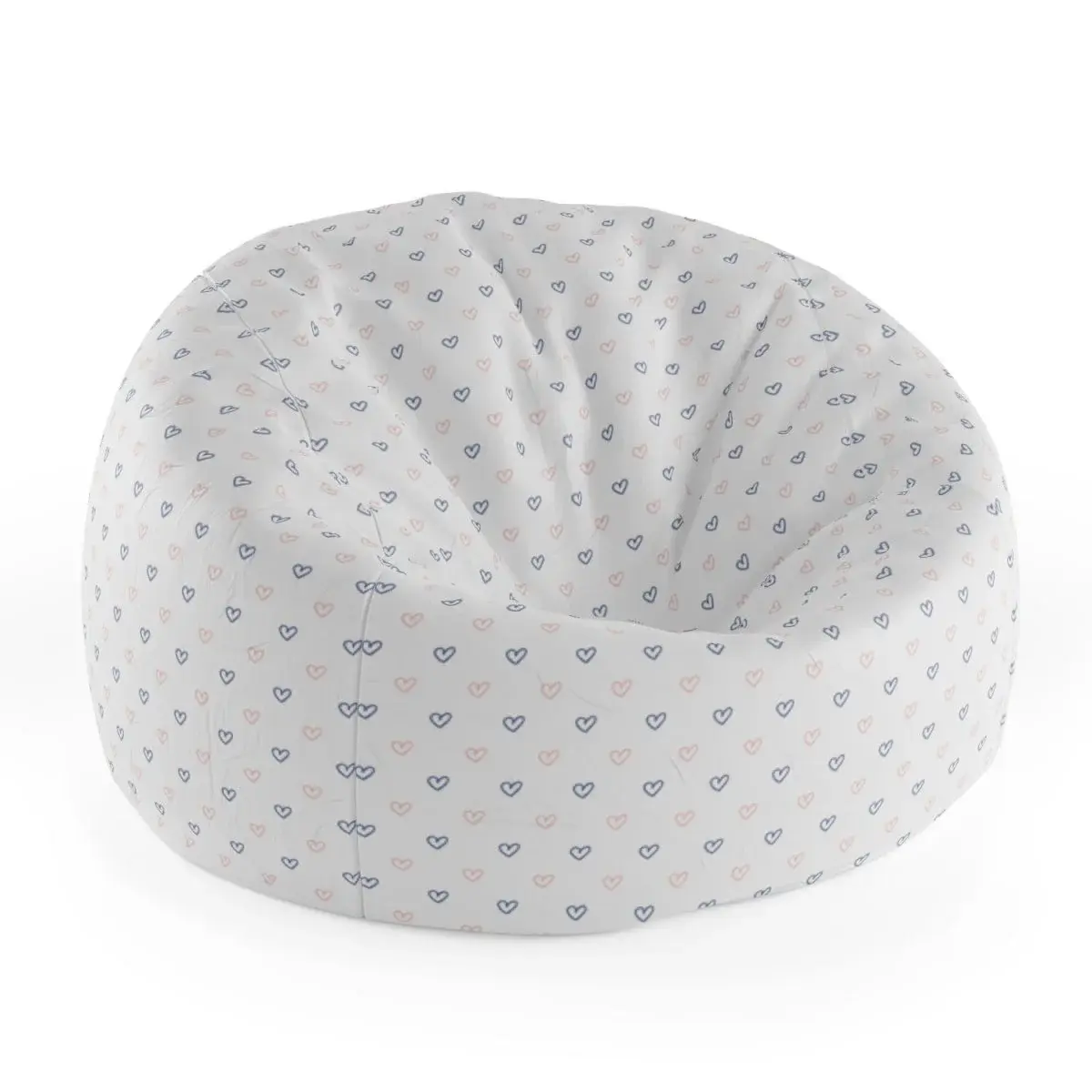 Sedací vak Cocoon Srdíčka na bílé - 75 x 45 x 35 cm