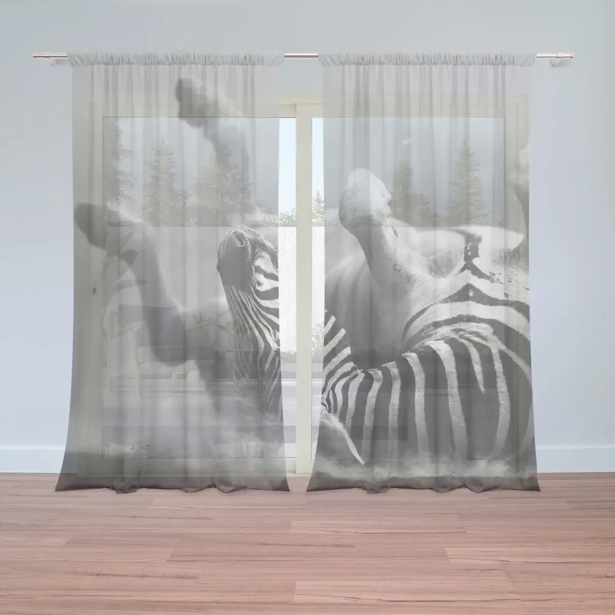 Záclony Válející se zebra: 2ks 150x250cm