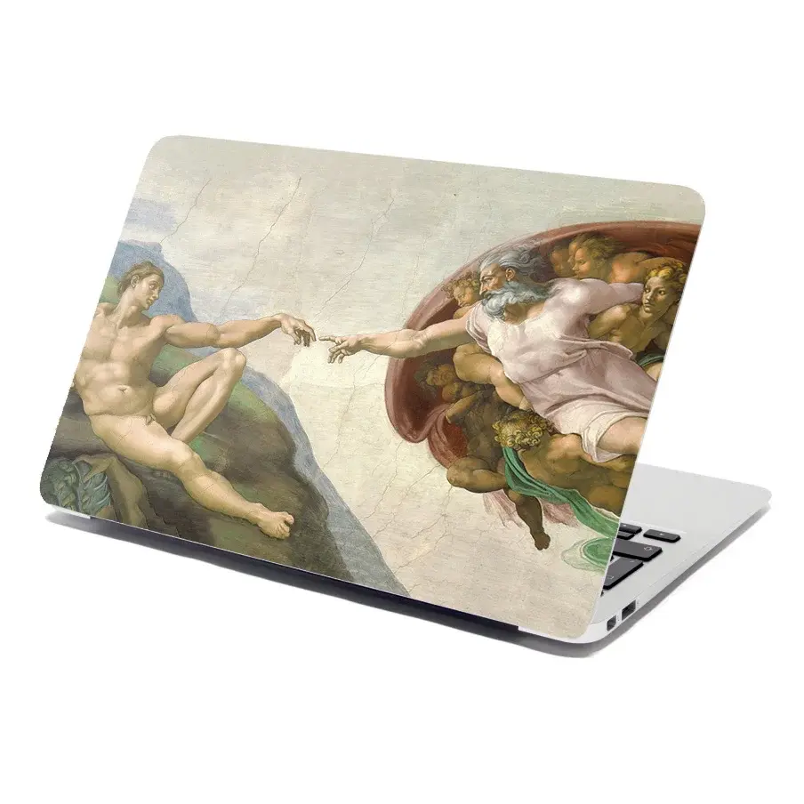 Samolepka na notebook Stvoření Adama - Michelangelo Buonarroti - 38x26 cm