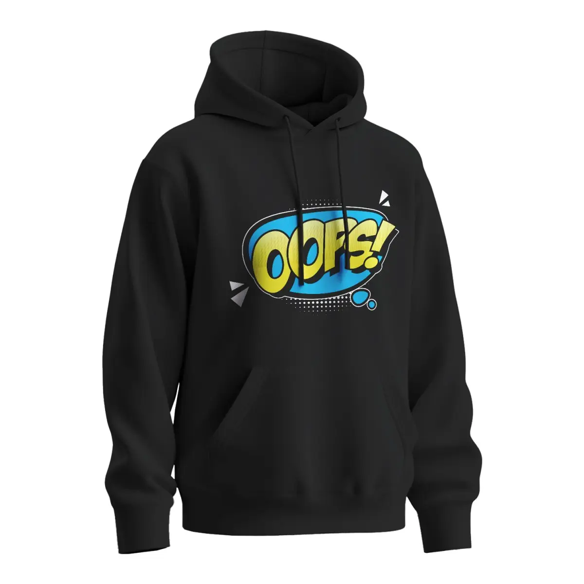 Mikina s potiskem Oops! - černá 3XL