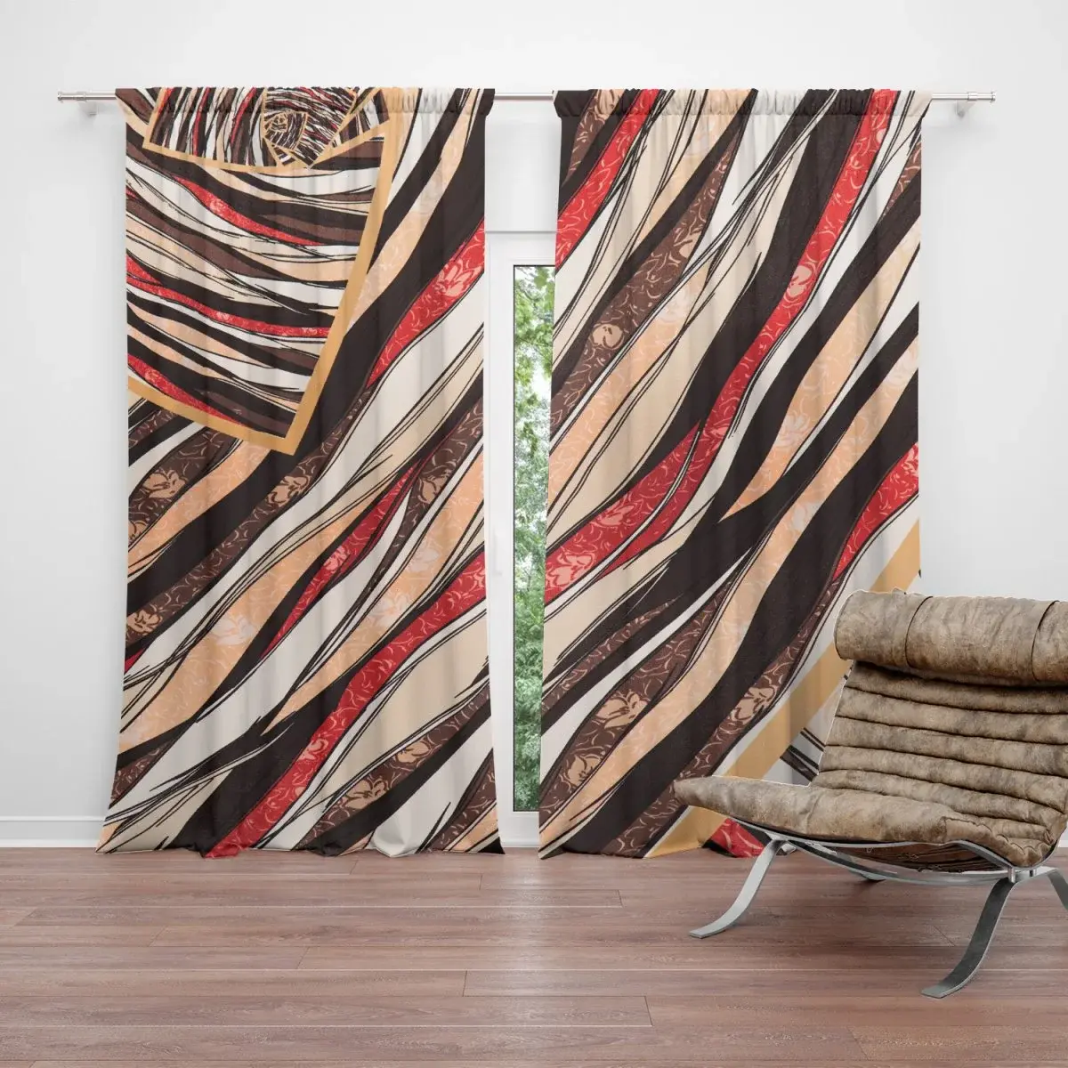 Závěs Pruhovaný motiv: 2ks 140x250cm