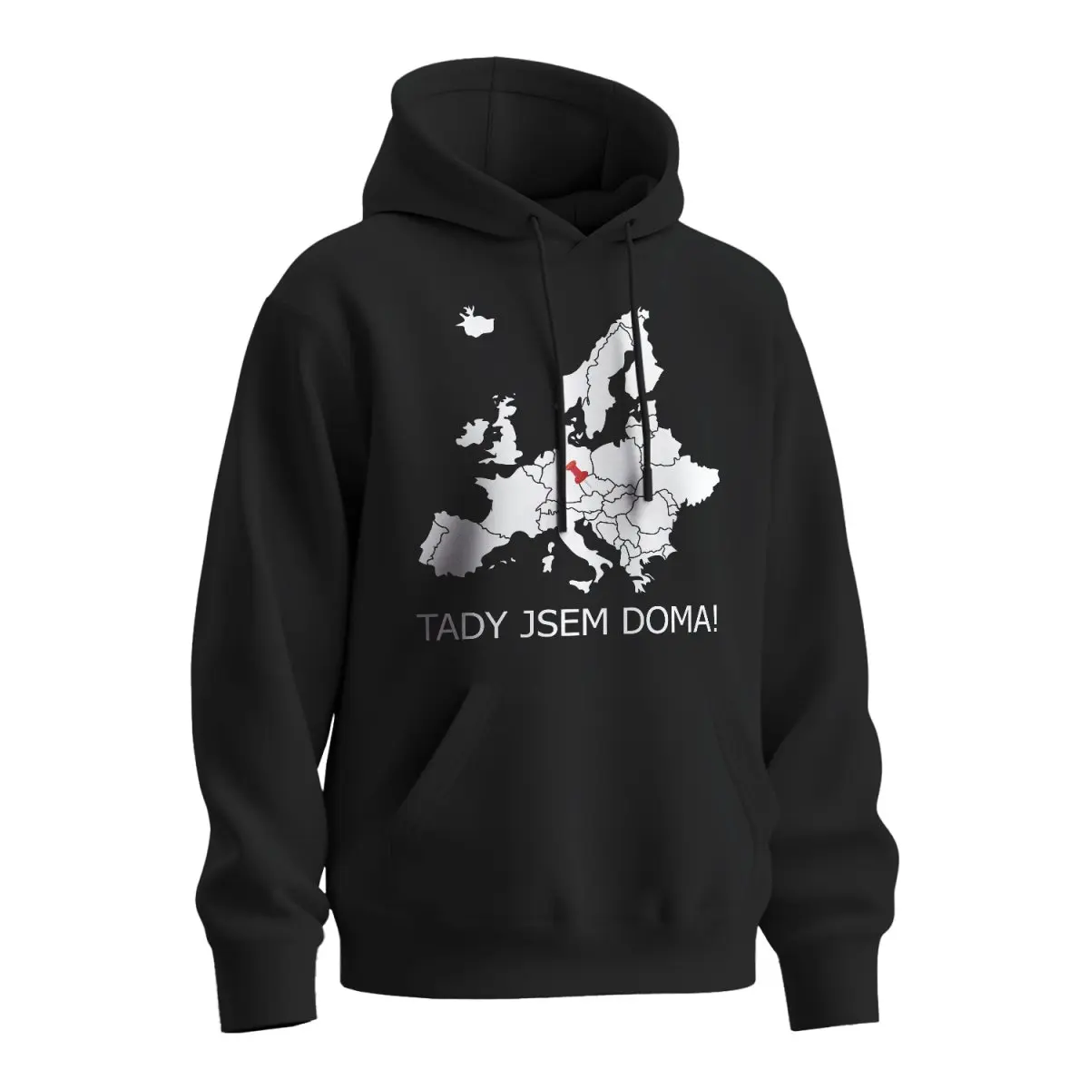 Mikina s potiskem Tady jsem doma - černá