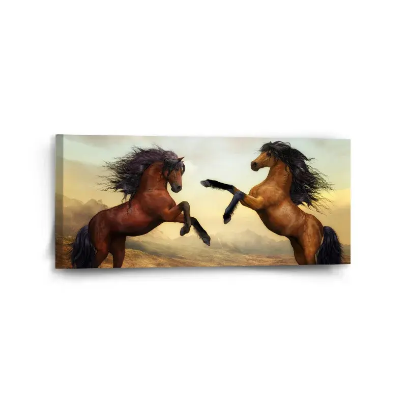 Obraz Vzpínající se koně - 110x50 cm