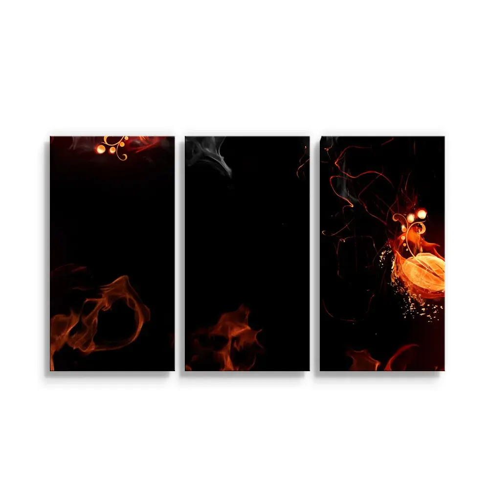 Obraz - 3-dílný Červený oheň - 120x80 cm