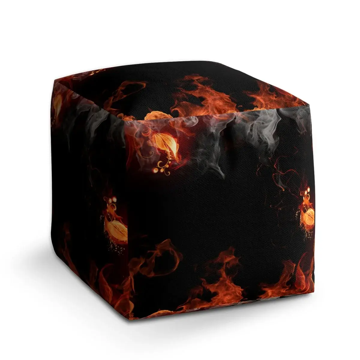 Taburet Cube Červený oheň - 40x40x40 cm