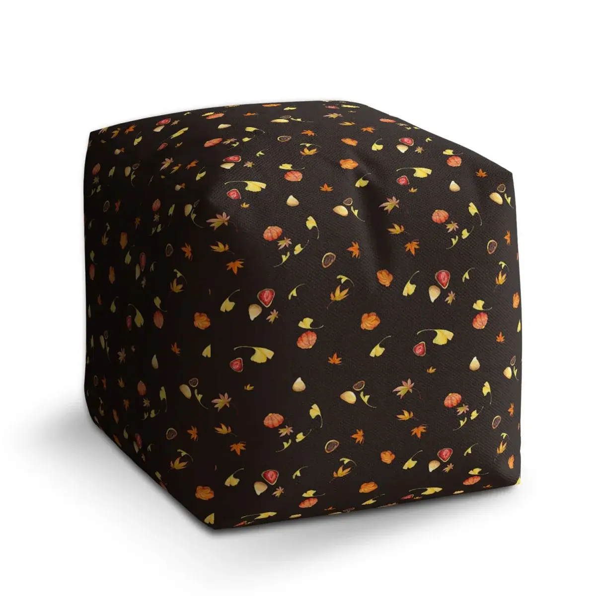 Taburet Cube Podzim na černé - 60x60x60 cm