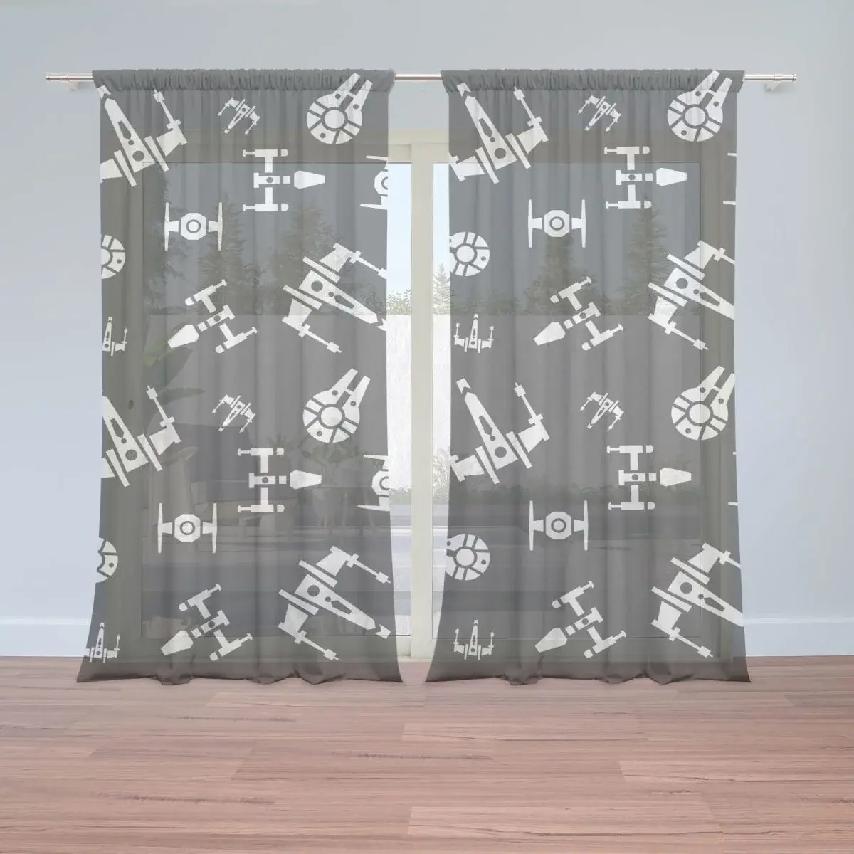 Záclony Star Wars Vesmírné lodě Pattern: 2ks 150x250cm
