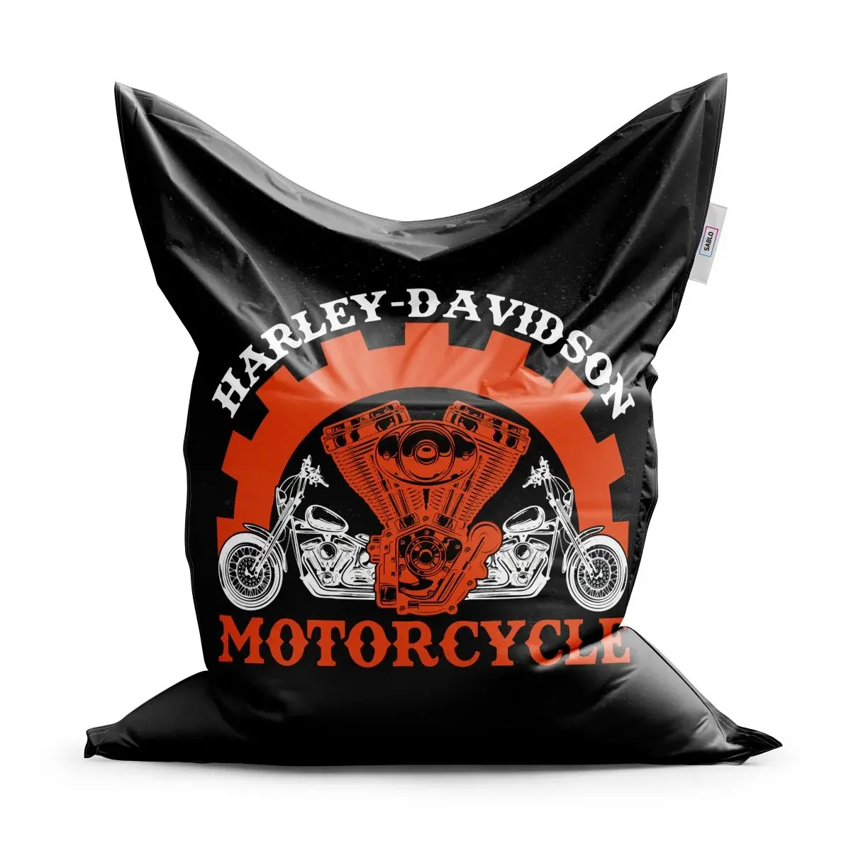 Sedací vak Harley-Davidson motor Černé pozadí - 150x100 cm