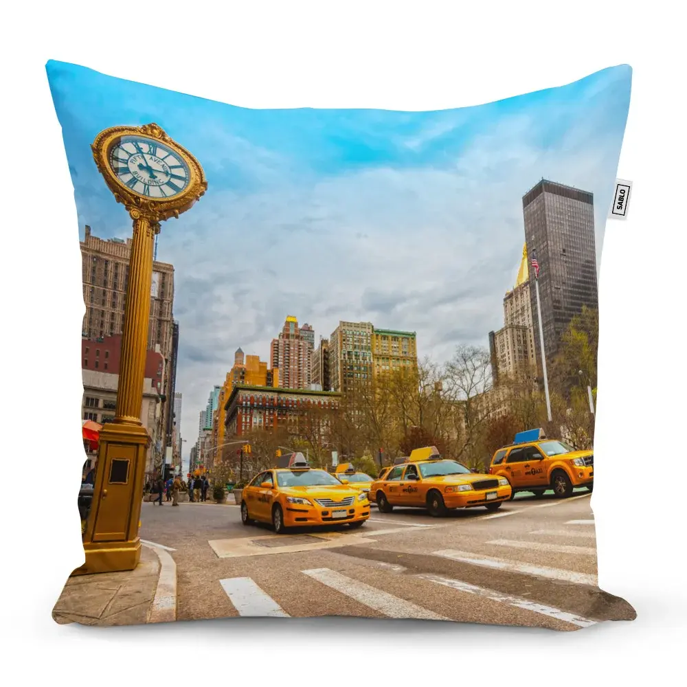Polštář Žluté taxiky 2 - 40x40 cm