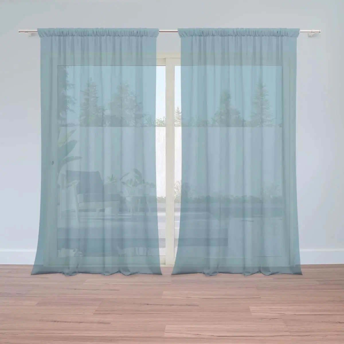 Záclony Bledě modrá: 2ks 150x250cm