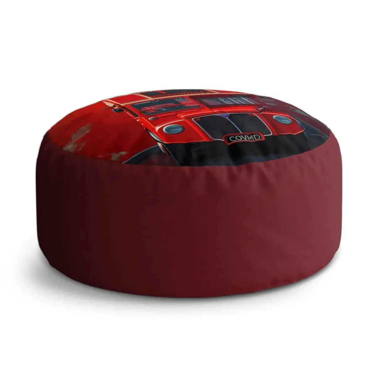 Taburet Circle Červený patrový autobus Vlajka: 38x48 cm