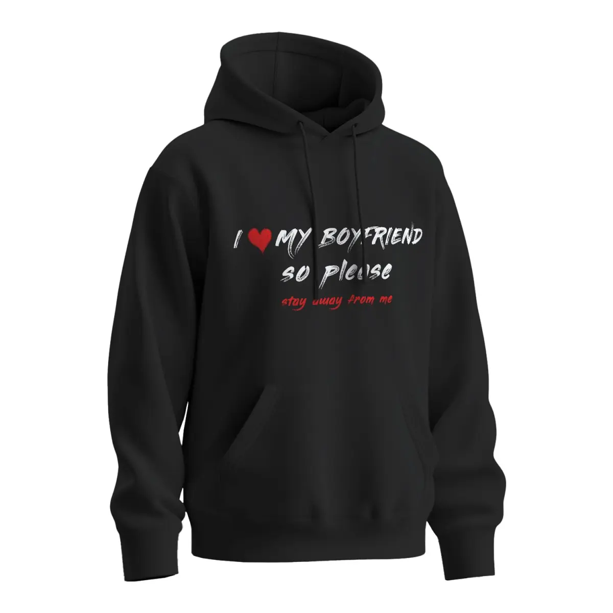 Mikina s potiskem I love my boyfriend - černá 4XL