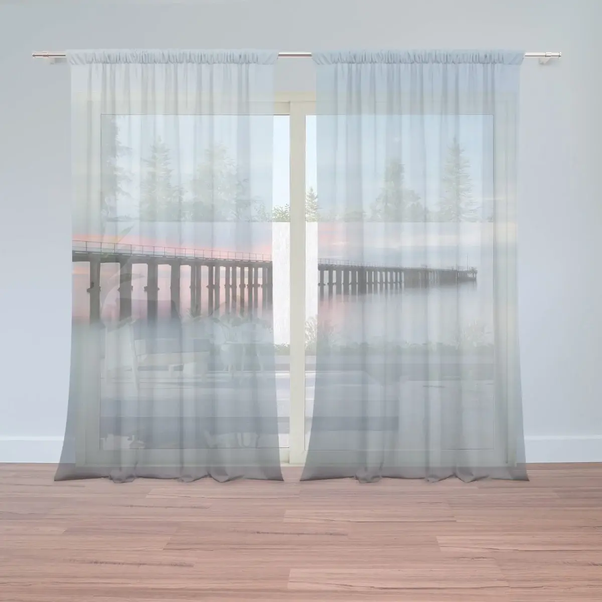 Záclony Molo s červánky: 2ks 150x250cm