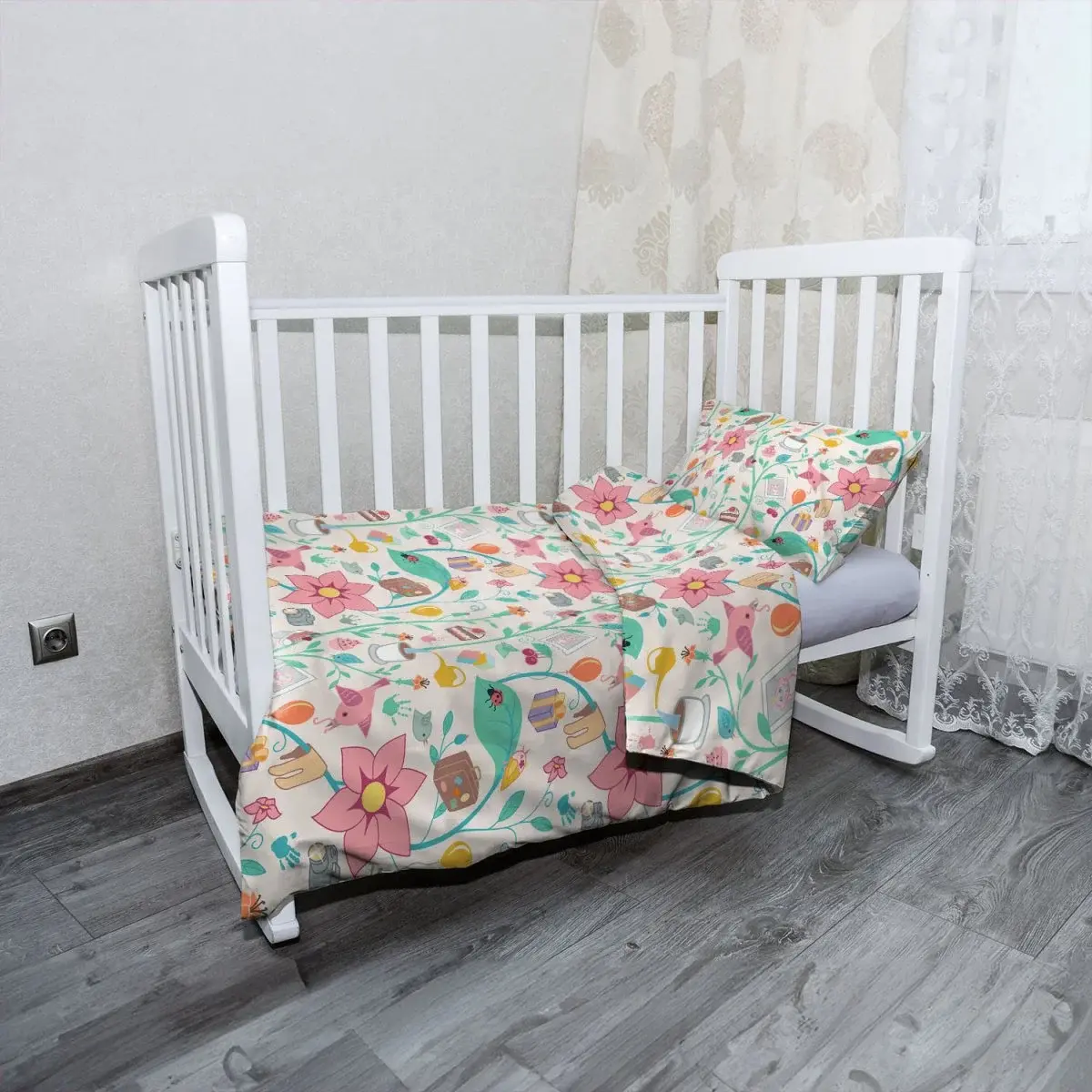 Mikroplyšové dětské povlečení do postýlky Malování - 120x90 / 40x60