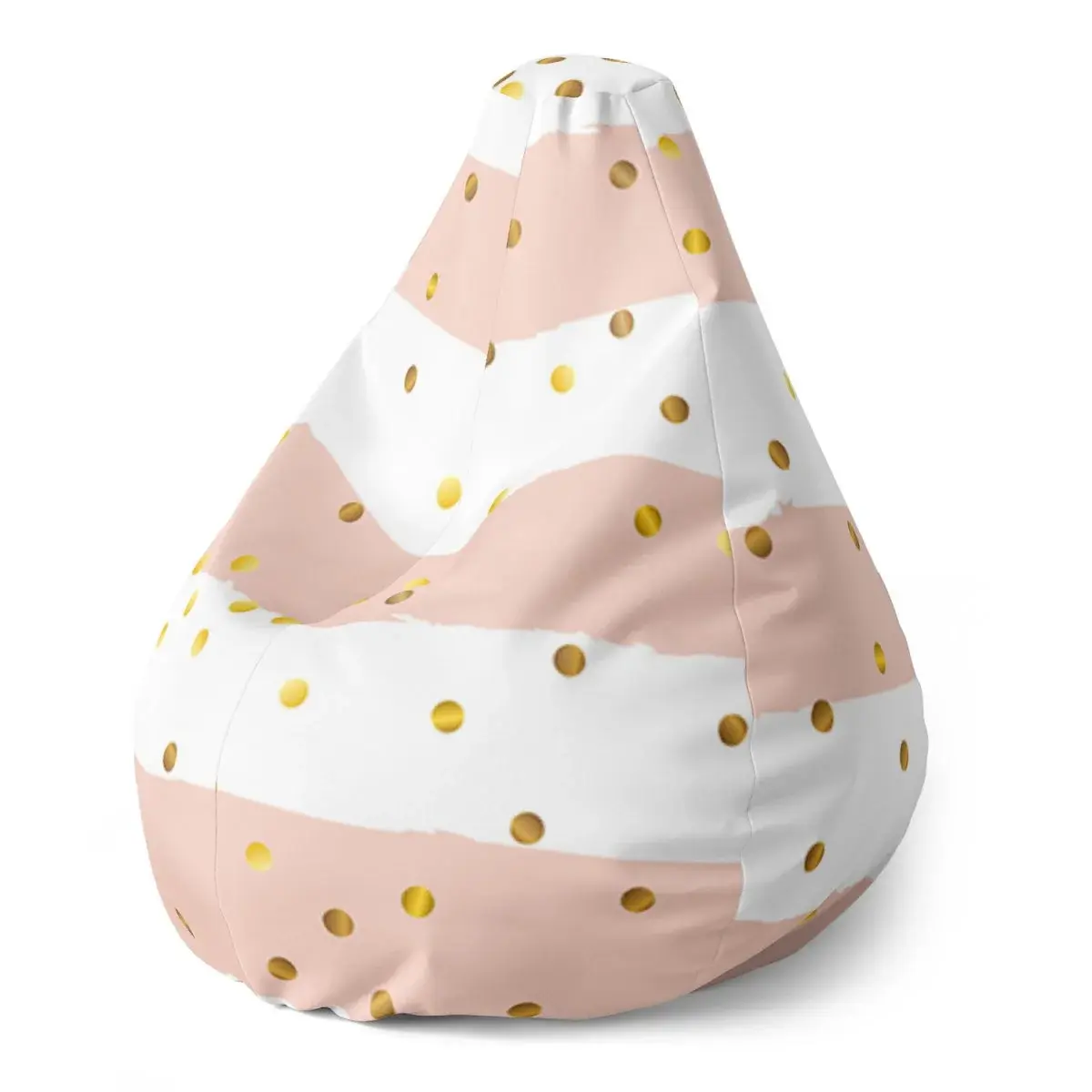 Sedací vak Pear Pruhy a zlaté tečky - 70 x 95 x 15 cm