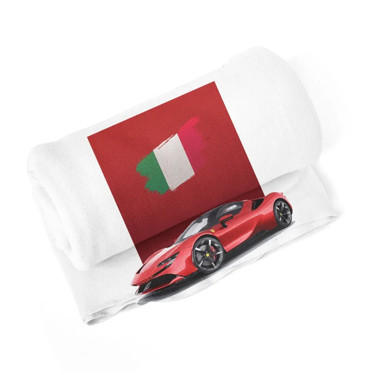 Deka Ferrari Italská vlajka na červeném bloku - 150x120 cm