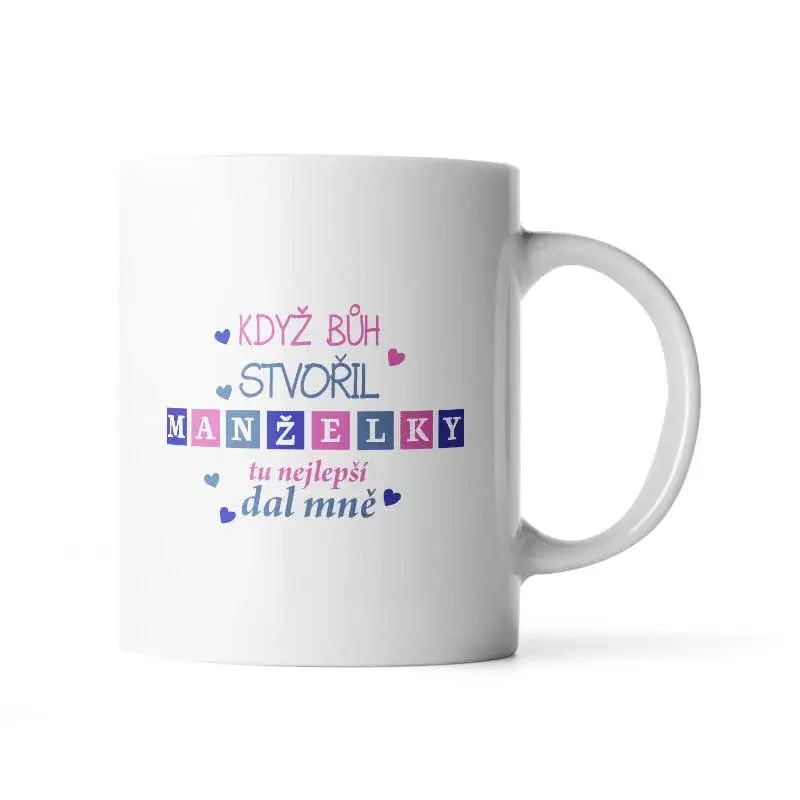 Hrnek Když Bůh stvořil manželky - 890 ml - XXL