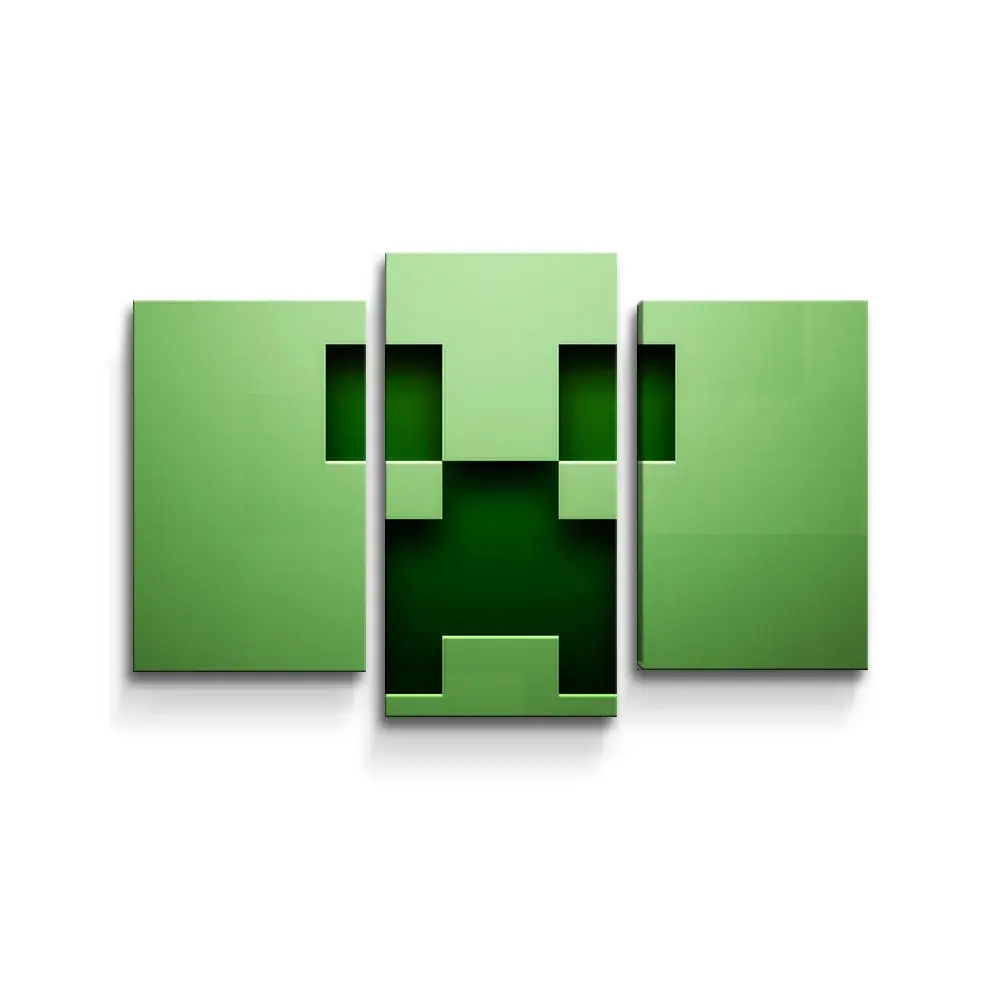 Obraz - 3-dílný Green Blocks - 75x50 cm