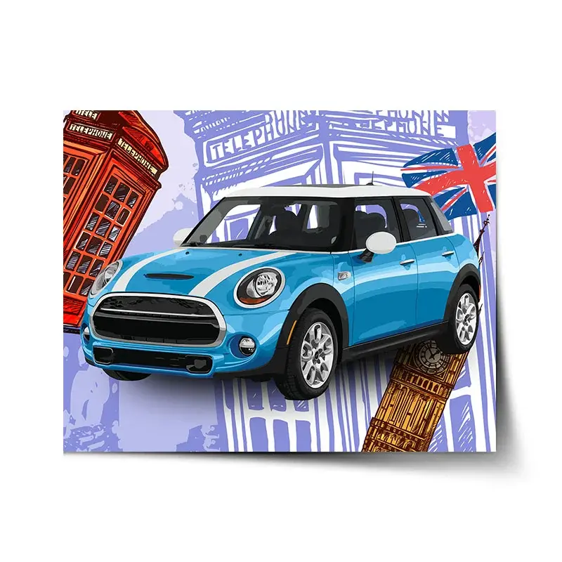 Plakát Mini sedan Londýn - 120x80 cm