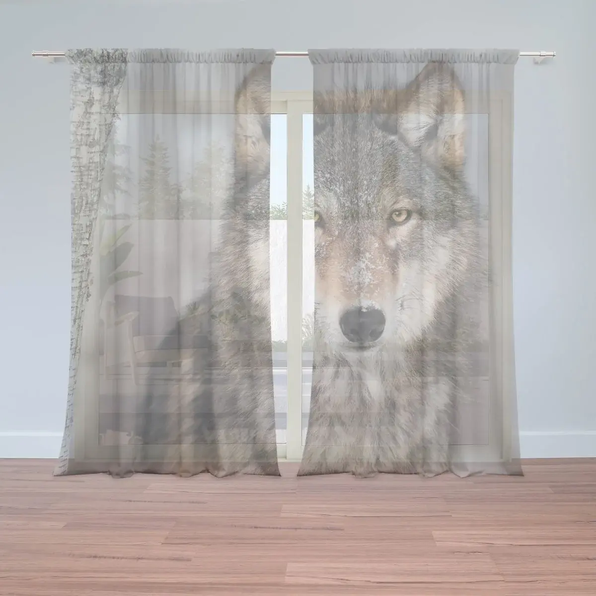 Záclony Vlk 2: 2ks 150x250cm
