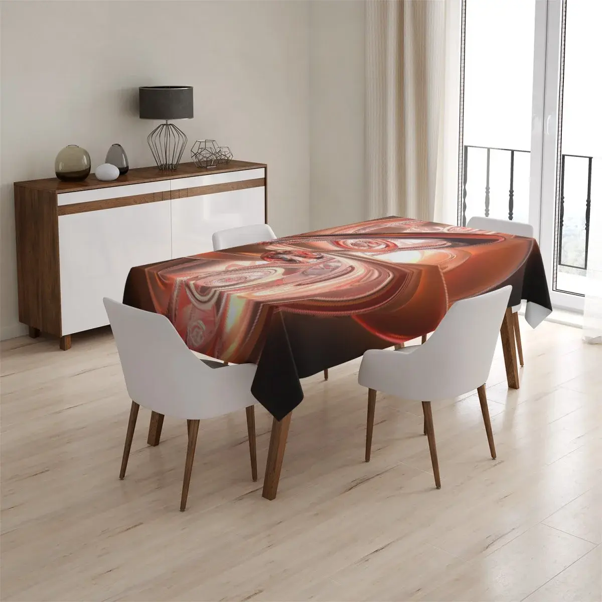 Ubrus Červená abstrakce - 90x90 cm