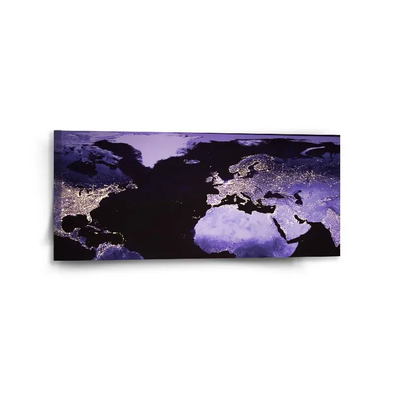 Obraz Světelná mapa světa - 110x50 cm