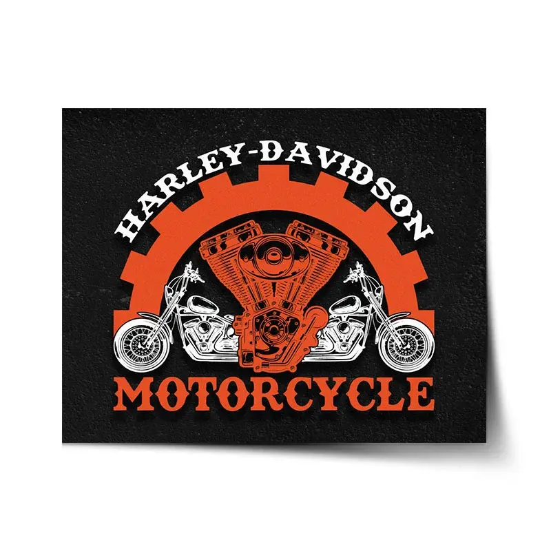 Plakát Harley-Davidson motor Černé pozadí - 60x40 cm