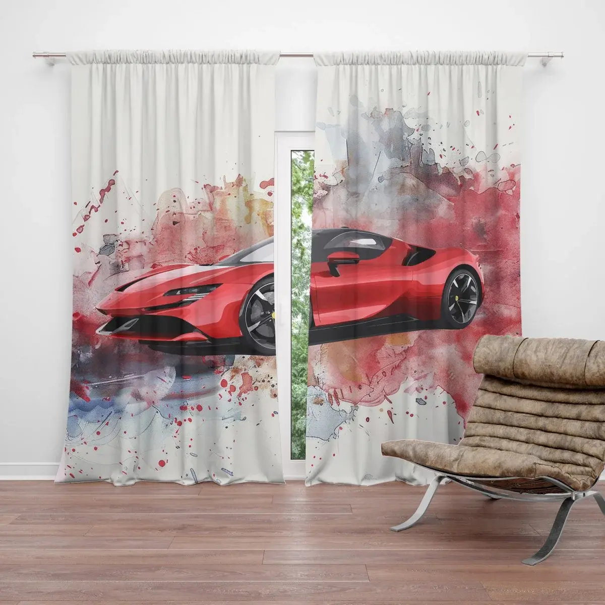 Závěs Ferrari Paint: 2ks 140x250cm
