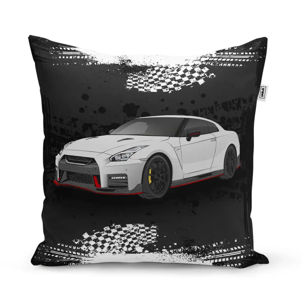 Polštář Nissan GTR 35 Černý - 50x50 cm