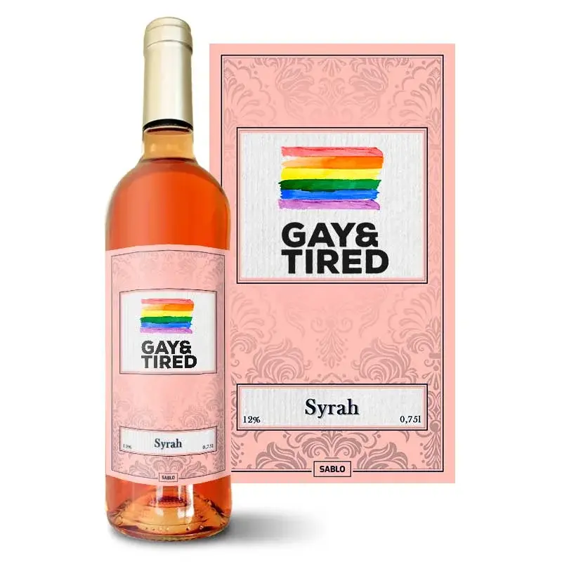 Růžové víno GAY &amp; TIRED: 0,75 l