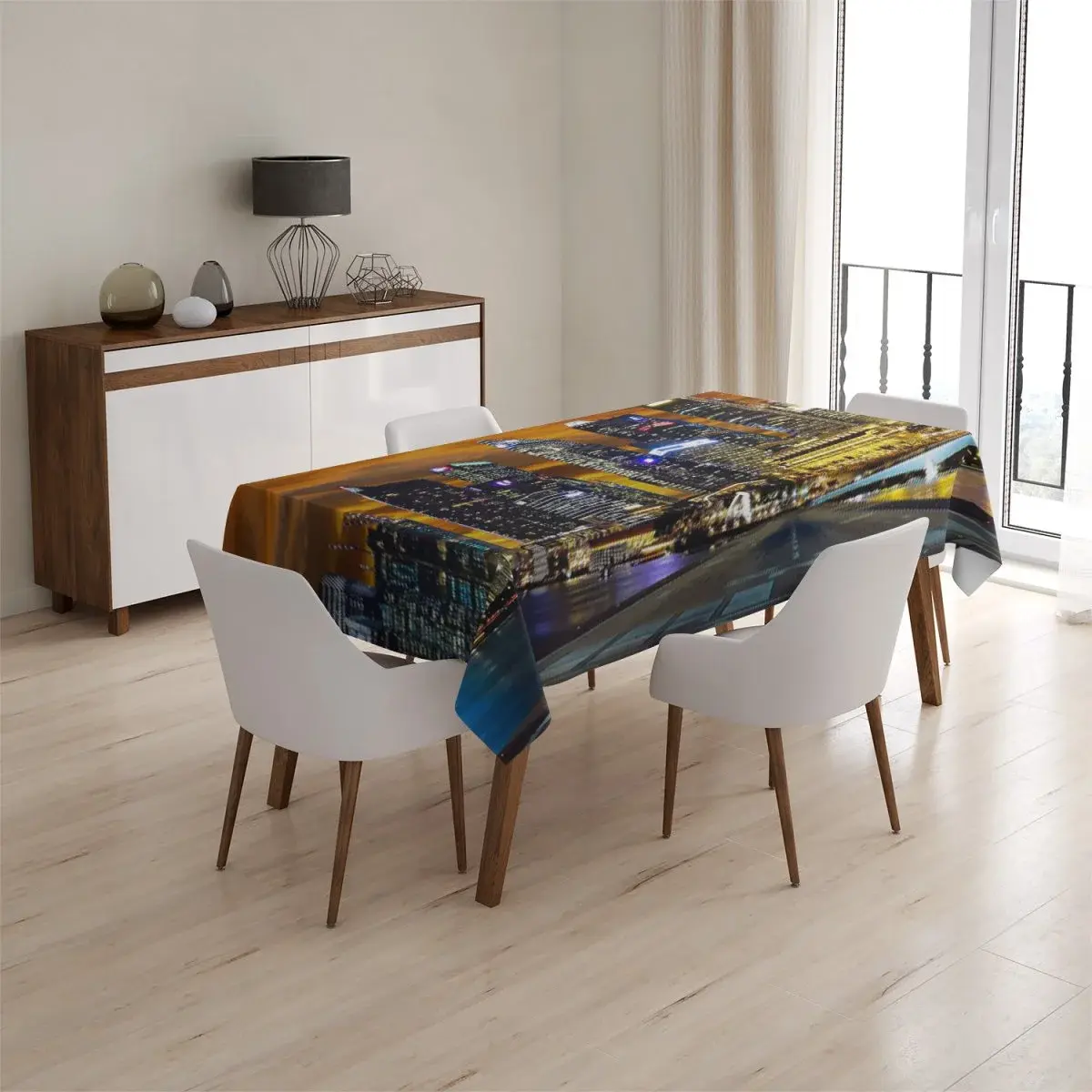 Ubrus Letadlo nad mrakodrapy - 90x90 cm