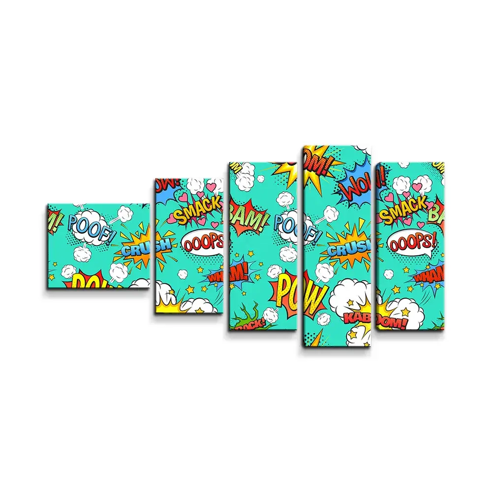 Obraz - 5-dílný Komiks - 100x60 cm