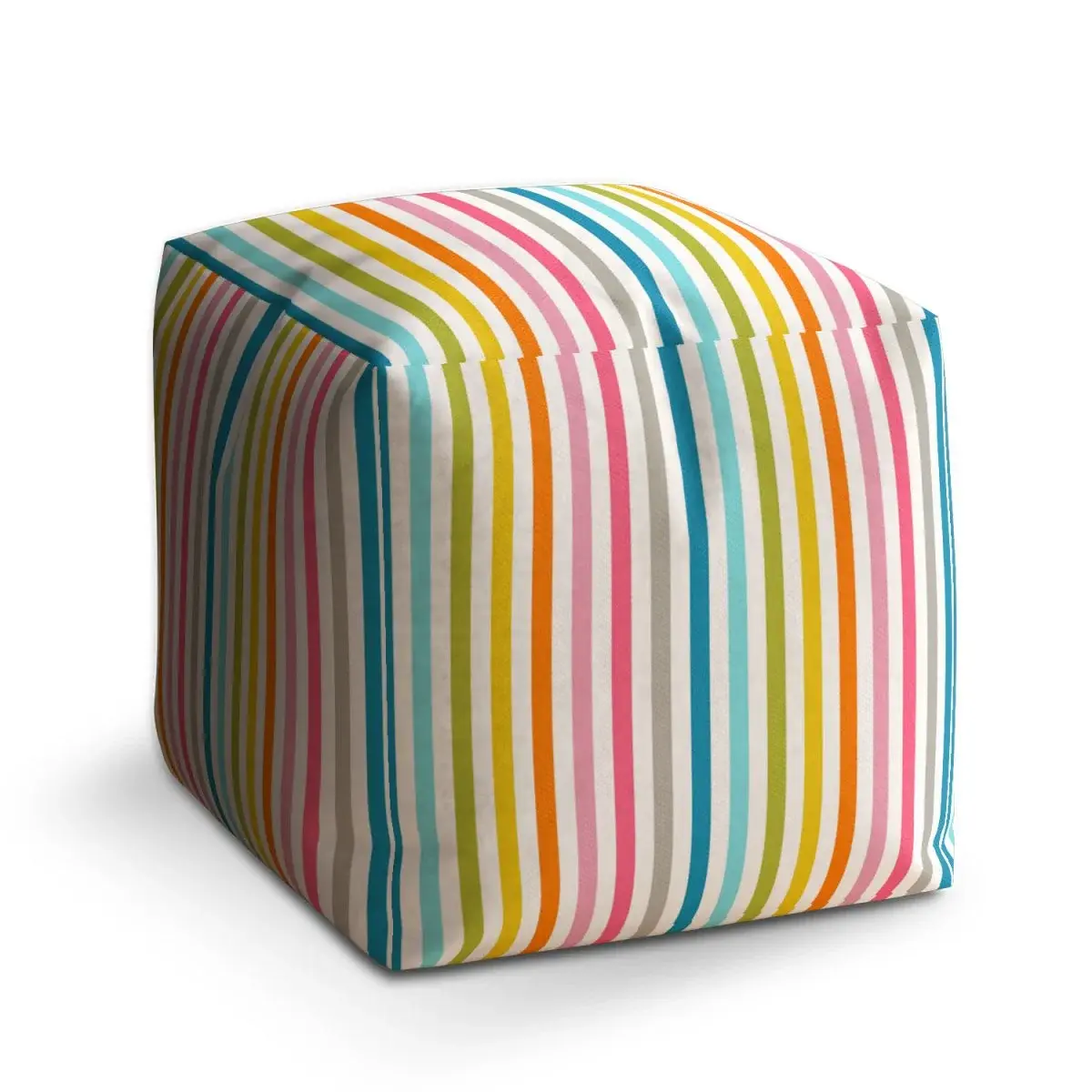 Taburet Cube Barevné proužky - 40x40x40 cm