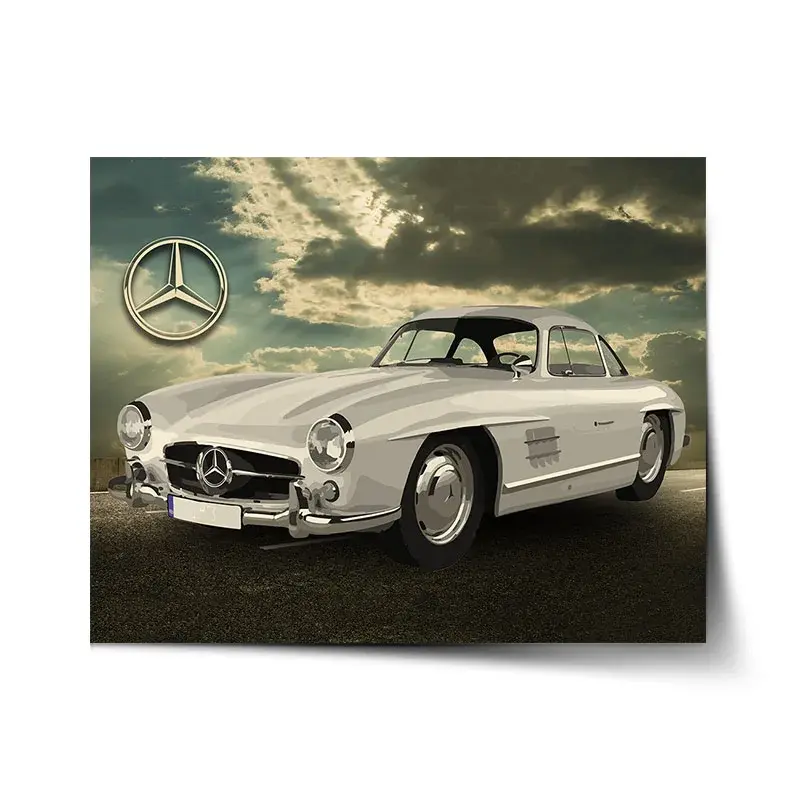 Plakát Mercedes-Benz 300 SL Na silnici - 60x40 cm