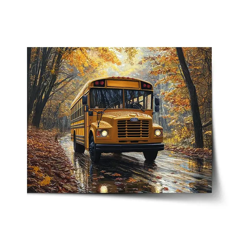 Plakát Žlutý školní autobus - 90x60 cm