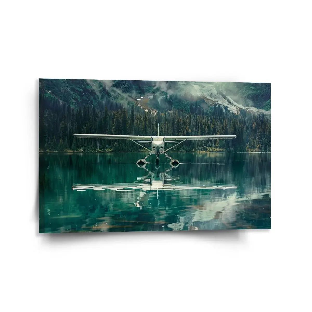 Obraz Hydroplán na horském jezeře - 120x80 cm