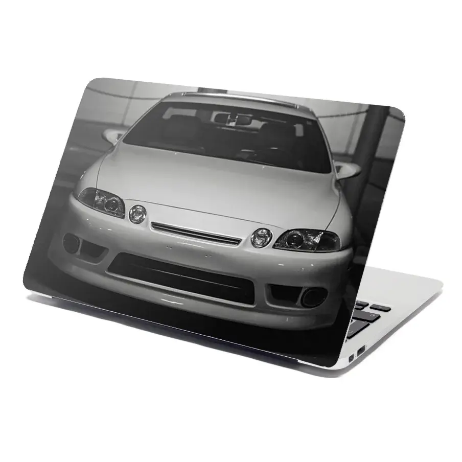 Samolepka na notebook Bílé sportovní auto - 29x20 cm