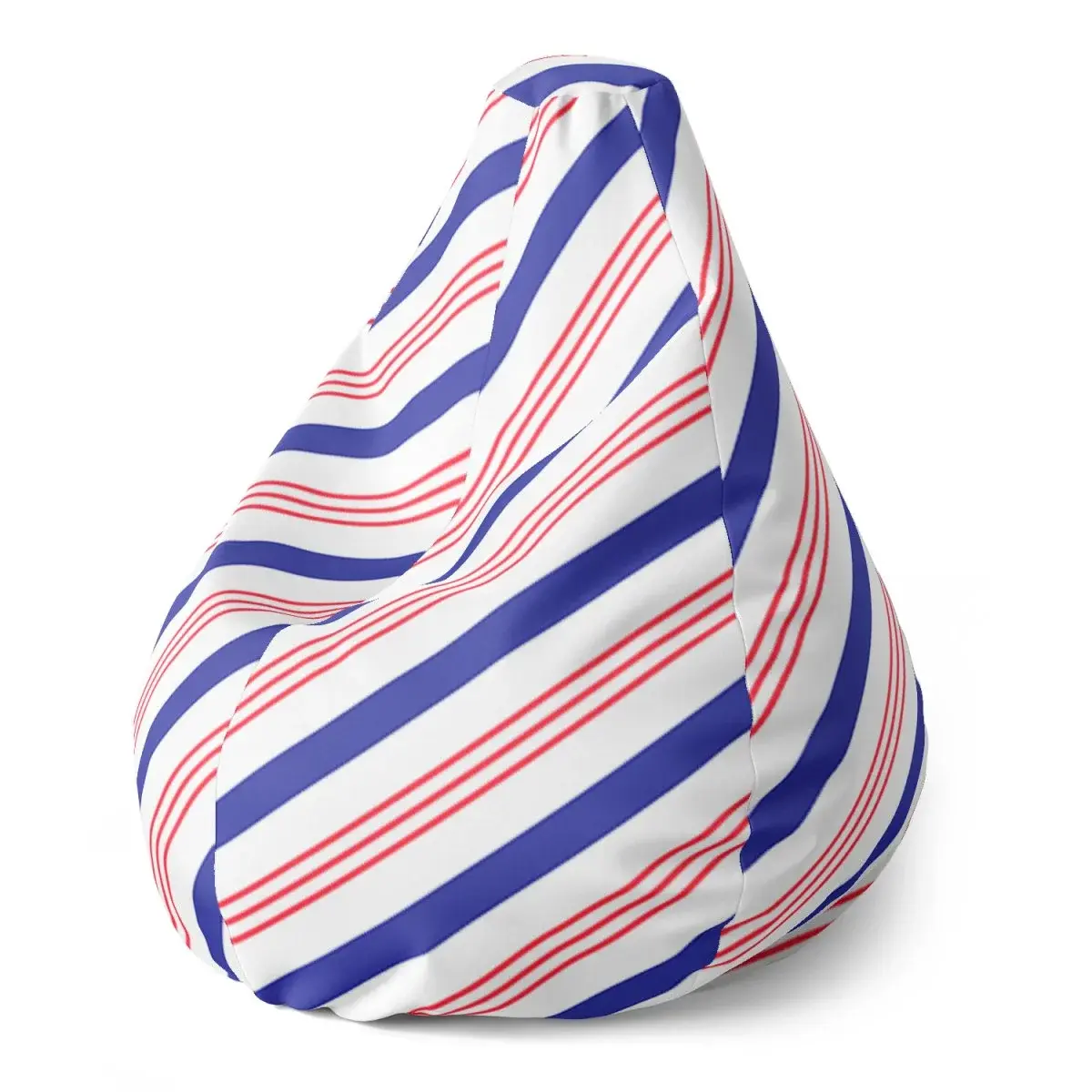 Sedací vak Pear Modročervené pruhy - 70 x 95 x 15 cm