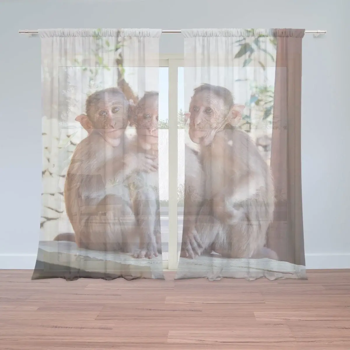 Záclony Opičky: 2ks 150x250cm